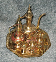 1993 Brass Turkish Tea Set